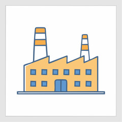 Fototapeta premium Simple Factory Building Icon