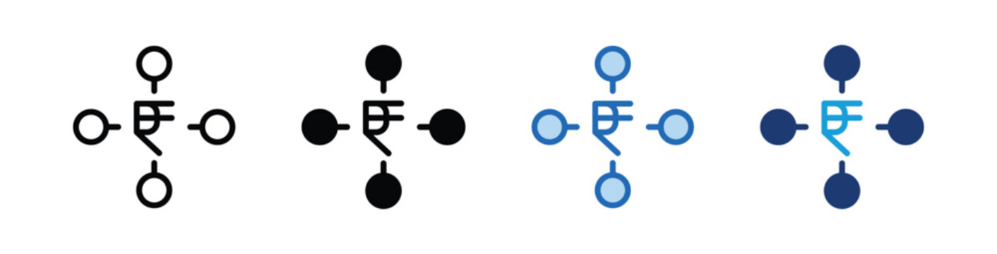 Rupee  icon Collection With Multiple Styles