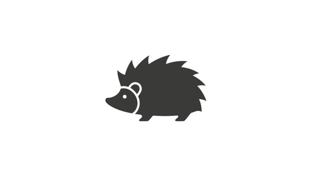Minimalist Hedgehog Icon Vector Illustration