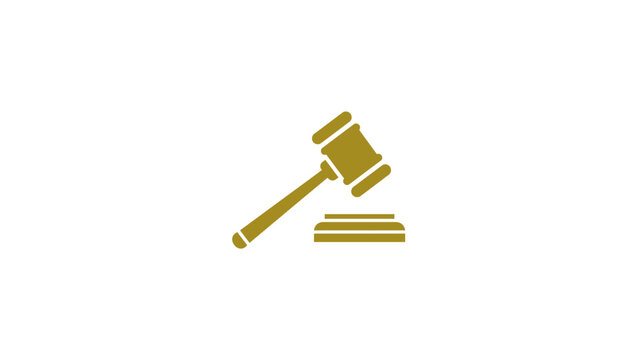 Golden Judge Gavel Icon for Legal and Justice Concepts