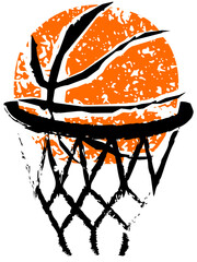 grunge basketball going through hoop vector © Vectors