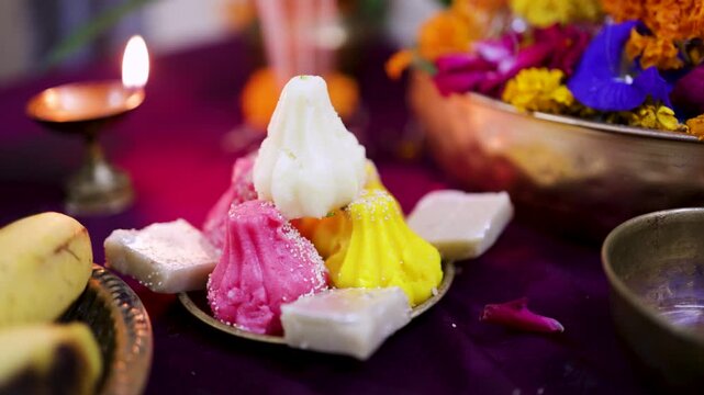 ganesh festival prasad sweets featuring modak and traditional indian mithai