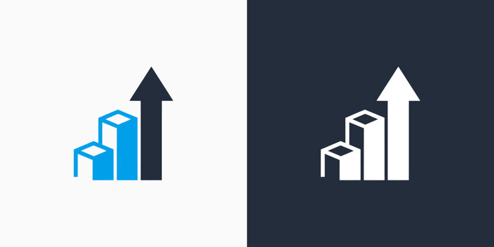 Growth table arrow vector logo design with modern, simple, clean and abstract style. Icons for business, investment and personal branding.