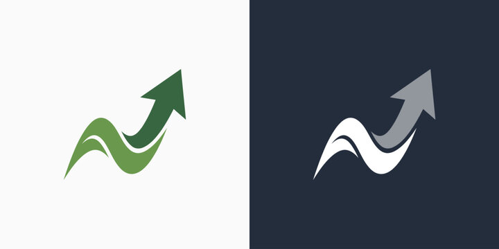 Growth table arrow vector logo design with modern, simple, clean and abstract style. Icons for business, investment and personal branding.