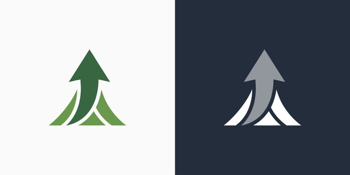 Growth table arrow vector logo design with modern, simple, clean and abstract style. Icons for business, investment and personal branding.