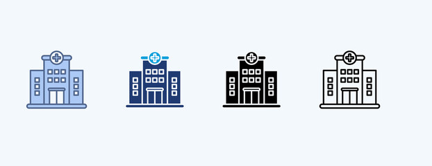 Fototapeta premium Hospital Multiple Icon Illustration Vector