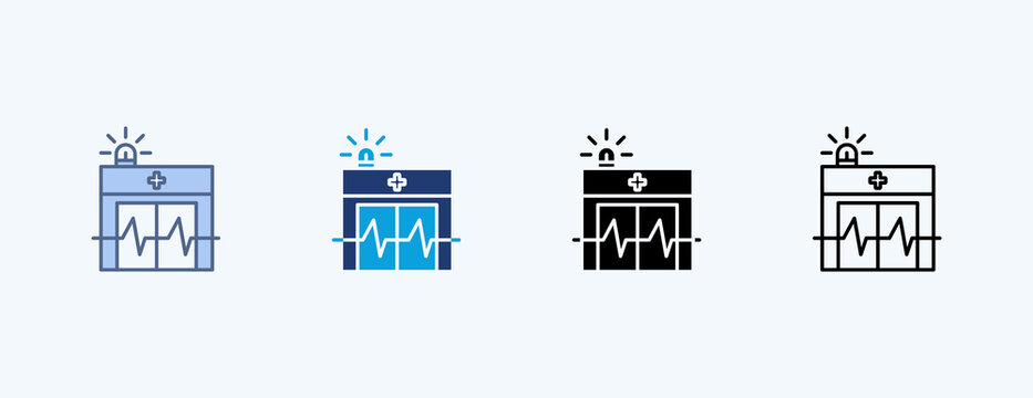 Emergency Room Multiple Icon Illustration Vector