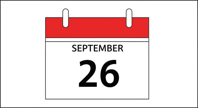 September twenty sixth calendar page.
