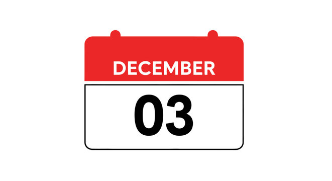 December third calendar date page.
