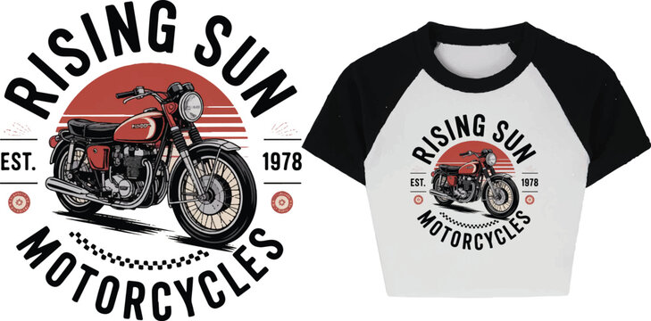 motorcycle racing themed t shirt design, print ready