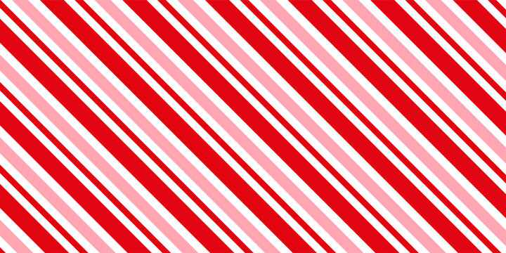 Art & IllustrationCandy cane Christmas background, peppermint diagonal stripes print seamless pattern