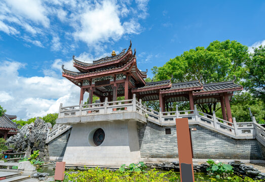Chinese garden at the Su Dongpo Memorial Hall, Huizhou, China.