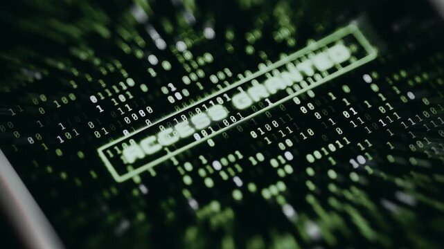 ACCESS GRANTED text displayed over a futuristic digital matrix