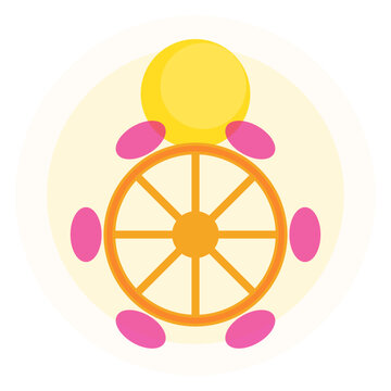 Makha Bucha Dhamma Wheel Full Moon Buddhist Icon