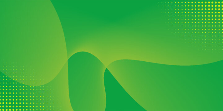 Graphic green banner background with diagonal stripes and dot halftone. spring decorative
