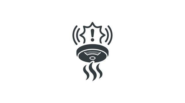 Smoke detection alert icon isolated on white background