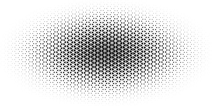 Abstract geometric black and white deco art halftone hexagone and triangle print pattern. Vector eps 10