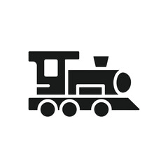 Naklejka premium train icon in black silhouette on white background