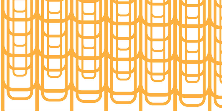 Abstract Noodles Illustration. Yellow and White Stripes Seamless Pattern. Vector Linear Ornament.