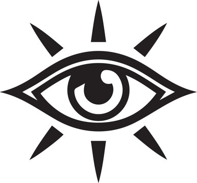 An illustration of a symbolic eye design, with a captivating gaze, emanating strength and depth.