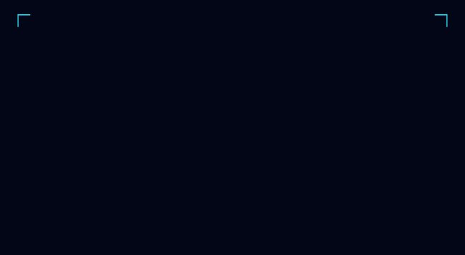 Digital hud interface overlay with scanning corners for tech ui animation