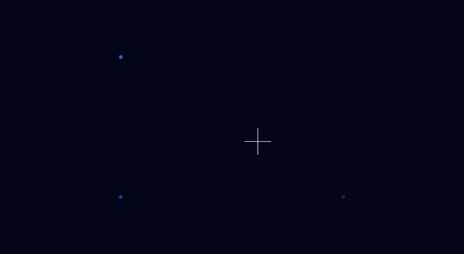 Digital hud interface overlay with targeting reticle and scanning points animation