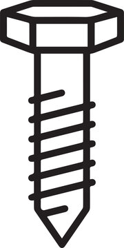 Premium High-Resolution Hexagonal Head Screw Icon for Engineering Manuals, Technical Documentation, Mechanical Assembly Guides, CAD Designs, Workshop Instructions, Industrial Maintenance