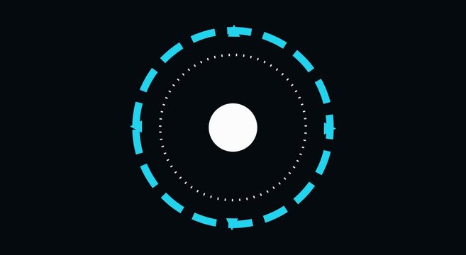 Digital hud loading circle animation: futuristic tech interface animation