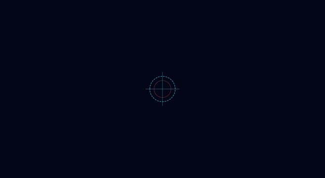 Digital hud target reticle overlay for futuristic ui motion animation
