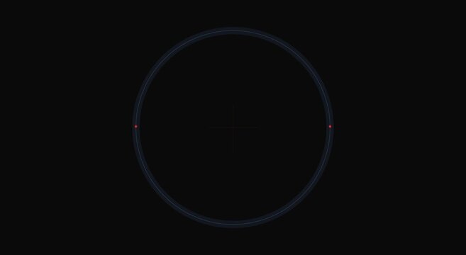 Digital hud target scope overlay with rotating scanning laser animation