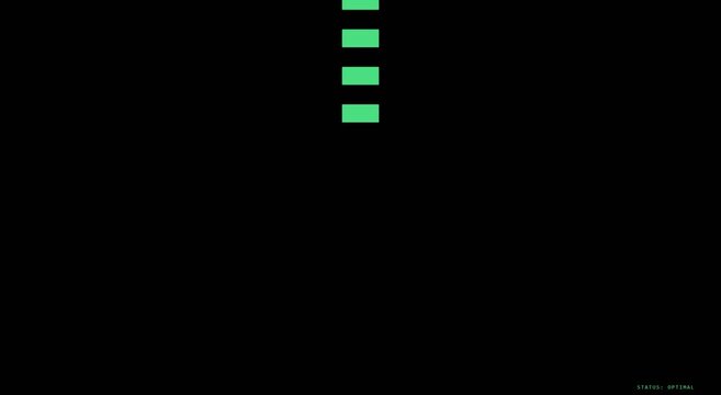 Retro green pixel loading bar on black background, vintage 8-bit digital progress indicator, nostalgic computer interface animation for gaming