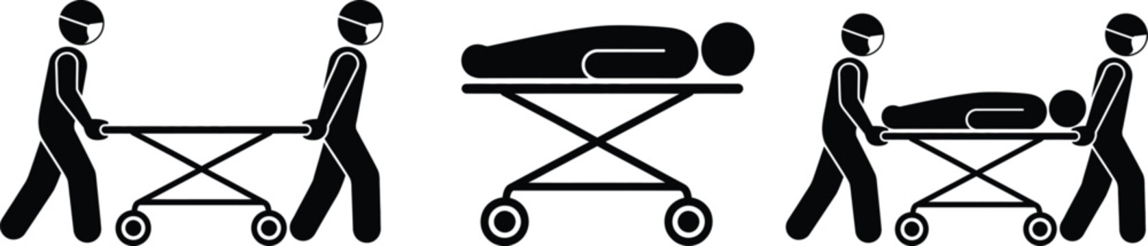 Two medics carrying a stretcher with patient