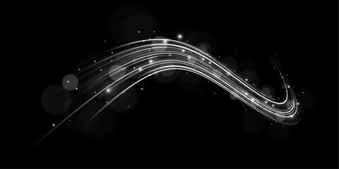Obraz premium Winter wind swirl flows across cold air. Ice particles drift in smooth motion. Seasonal effect for holiday visuals