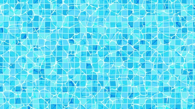 水面のゆらぎとプールタイルの背景ループアニメーション
