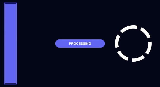 Digital processing bar and loading spinner animation for ui interface animation