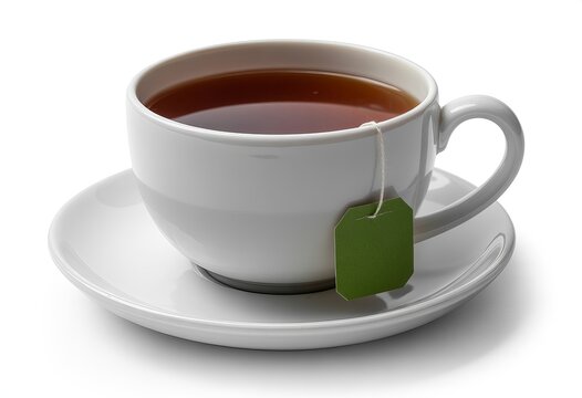 Gloss white ceramic cup with a green liquid and a frothy brown layer frothy brown cappuccino coffee beverage