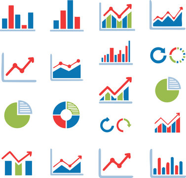 Analytics Chart Icon Set &ndash; Business Graph and Data Visualization Collection