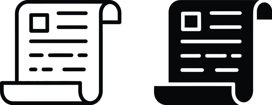 Bill invoice icon vector illustration with modern flat style for accounting, payment processing, and financial document management systems