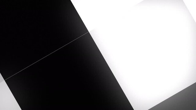 Abstract geometric monochrome loop background with seamless animation of shifting black white and grey squares with sharp thin lines.