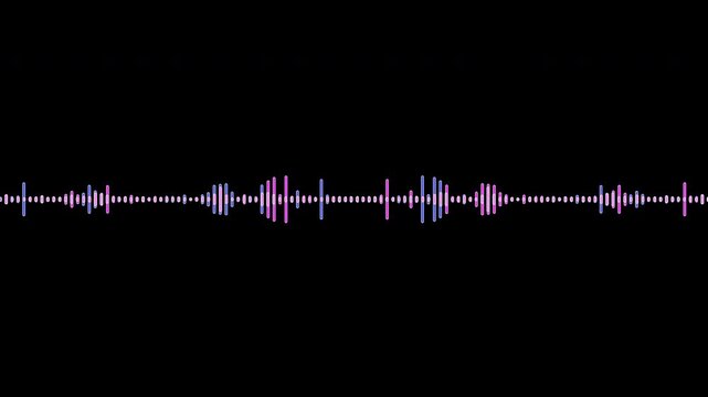 Colorful audio line and waveform spectrum animation, 4k	