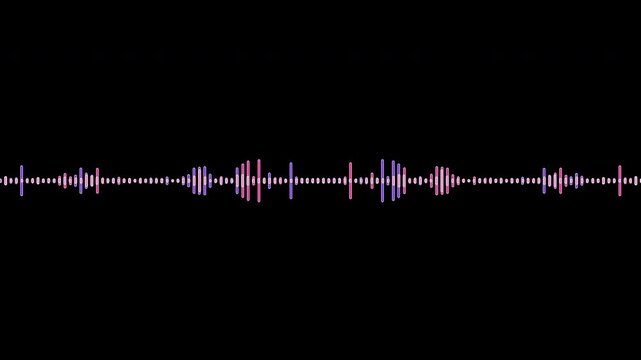 Colorful audio line and waveform spectrum animation, 4k	