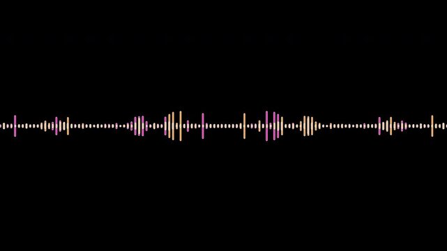 Colorful audio line and waveform spectrum animation, 4k	