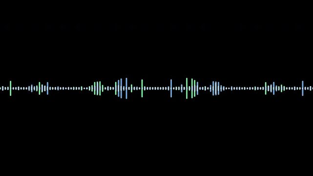 Colorful audio line and waveform spectrum animation, 4k	