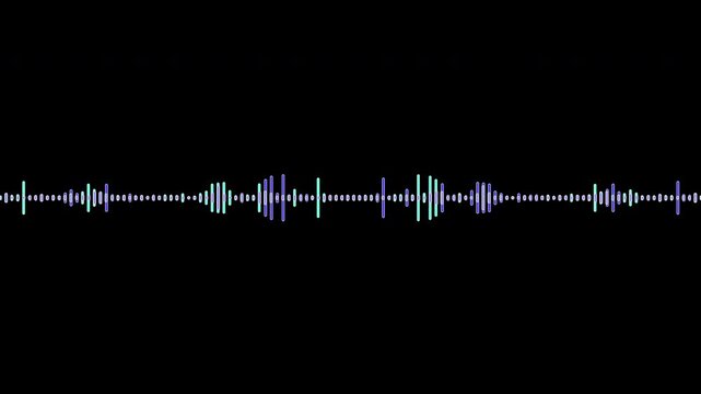 Colorful audio line and waveform spectrum animation, 4k	