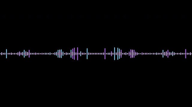 Colorful audio line and waveform spectrum animation, 4k	