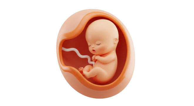 Fetus in uterus model with pre birth science model gestation pregnancy