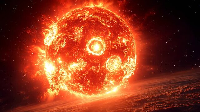 Explore the sun surface with bright flames and energy at midday Generative AI
