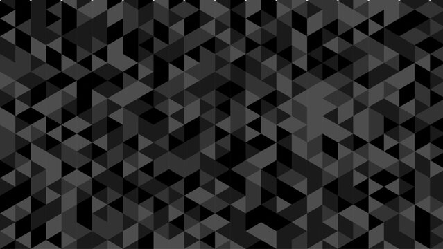 Dark Abstract Geometric Triangle Pattern Background with Black and Gray Low Poly Texture	