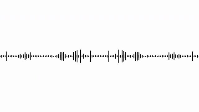 White and black audio visualization effect. Looping, unique, useful as an element or background, for demonstration and scientific visualization	