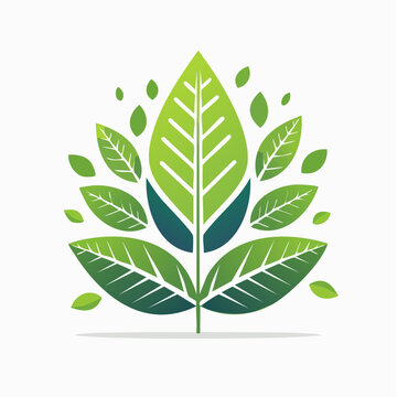 Stylized Green Leaf Logo